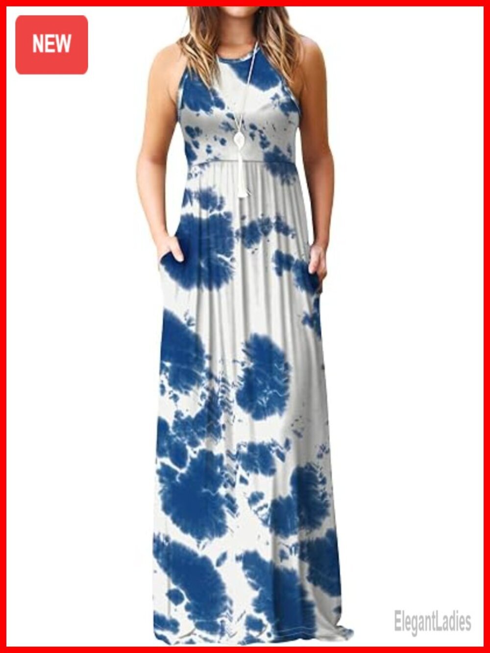 Sleeveless Loose Maxi Dress with Pockets